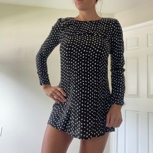 Spotted Black and white Rusty long sleeve dress